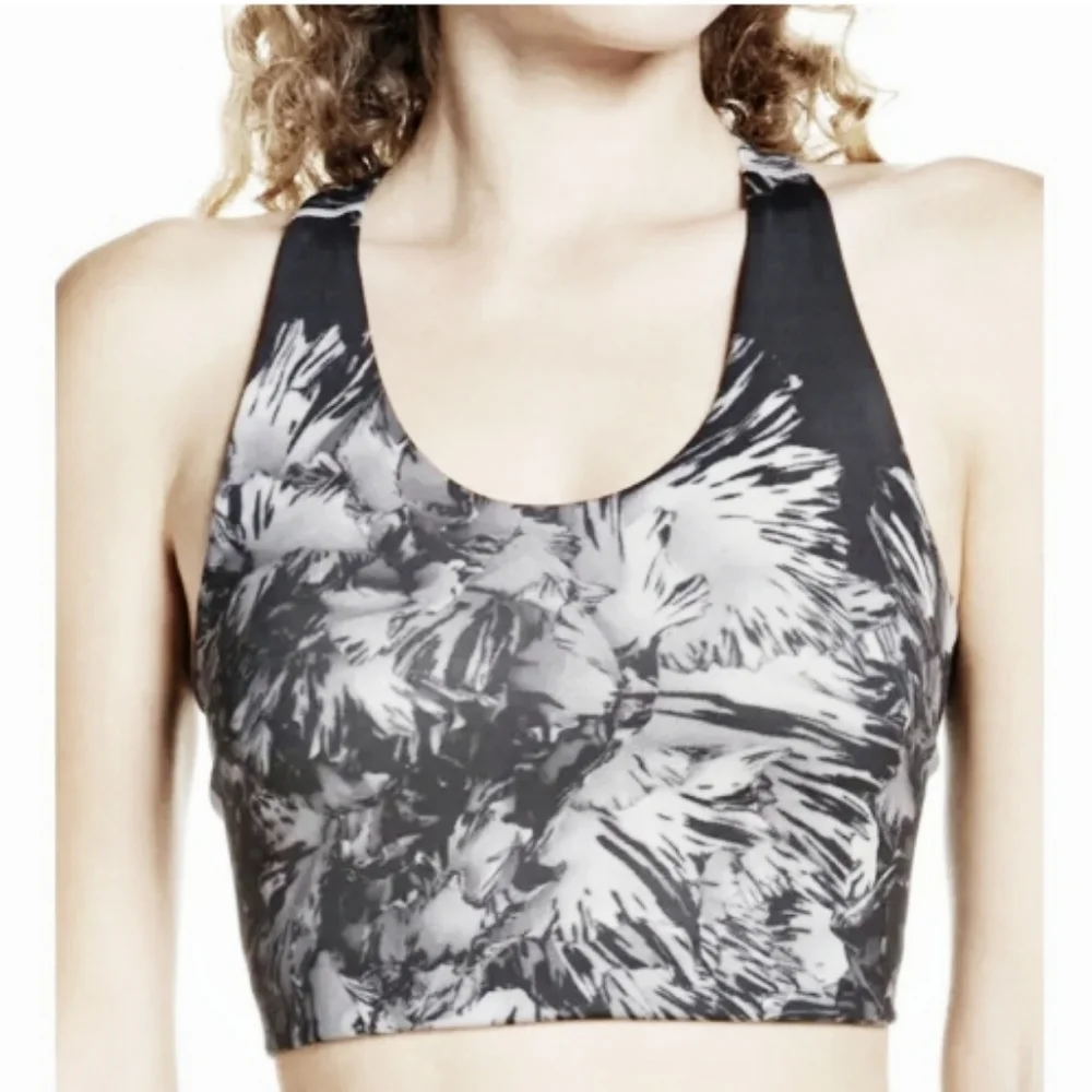 Zella NWT Woman's Gray Marble Sports Athletic Bra Top - Picture 7 of 7